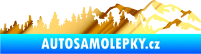 Samolepka Krajina hory 030 pravá chrom fólie zlatá zrcadlová