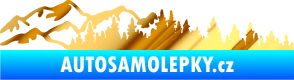 Samolepka Krajina hory 030 levá chrom fólie zlatá zrcadlová