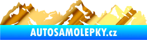 Samolepka Krajina hory 034 levá chrom fólie zlatá zrcadlová