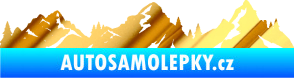 Samolepka Krajina hory 035 levá chrom fólie zlatá zrcadlová