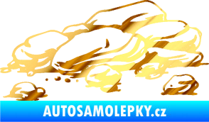 Samolepka Krajina kameny 001 chrom fólie zlatá zrcadlová