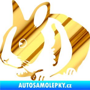 Samolepka Králík 002 levá zakrslý králíček chrom fólie zlatá zrcadlová