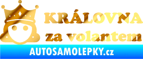 Samolepka Královna za volantem nápis chrom fólie zlatá zrcadlová