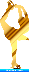 Samolepka Krasobruslení 003 pravá krasobruslařka chrom fólie zlatá zrcadlová