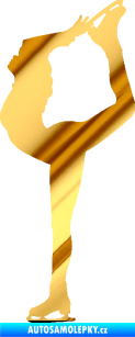 Samolepka Krasobruslení 011 levá krasobruslařka chrom fólie zlatá zrcadlová