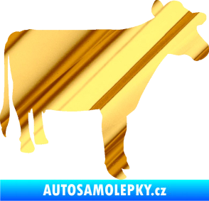 Samolepka Kráva 001 pravá chrom fólie zlatá zrcadlová