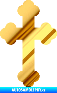 Samolepka Křesťanský kříž 001 chrom fólie zlatá zrcadlová