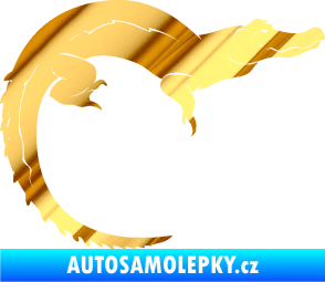 Samolepka Krokodýl 001 pravá chrom fólie zlatá zrcadlová