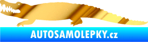 Samolepka Krokodýl 002 levá chrom fólie zlatá zrcadlová