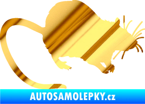Samolepka Krysa 002 pravá chrom fólie zlatá zrcadlová