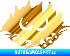 Samolepka Kuk 002 levá šmírák chrom fólie zlatá zrcadlová