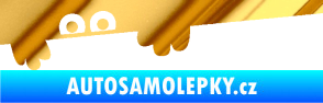 Samolepka Kuk 008 levá šmírák chrom fólie zlatá zrcadlová