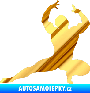 Samolepka Kulturista 009 levá chrom fólie zlatá zrcadlová