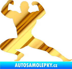 Samolepka Kulturista 015 pravá chrom fólie zlatá zrcadlová