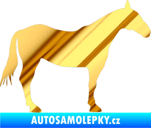 Samolepka Kůň 005 pravá chrom fólie zlatá zrcadlová