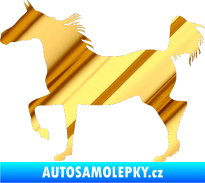 Samolepka Kůň 009 levá chrom fólie zlatá zrcadlová