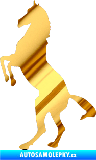 Samolepka Kůň 013 levá na zadních chrom fólie zlatá zrcadlová