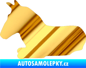 Samolepka Kůň 017 levá ležící chrom fólie zlatá zrcadlová