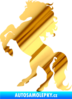 Samolepka Kůň 038 levá chrom fólie zlatá zrcadlová