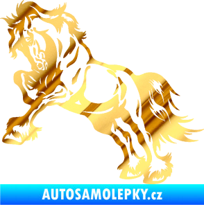 Samolepka Kůň 055 levá chrom fólie zlatá zrcadlová