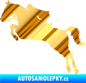Samolepka Kůň 076 levá parkur chrom fólie zlatá zrcadlová