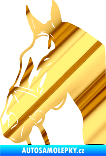 Samolepka Kůň 089 levá chrom fólie zlatá zrcadlová