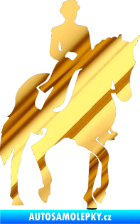 Samolepka Kůň drezura pravá chrom fólie zlatá zrcadlová