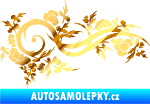 Samolepka Květina dekor 013 pravá chrom fólie zlatá zrcadlová