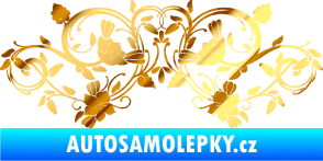 Samolepka Květina dekor 026 chrom fólie zlatá zrcadlová