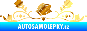 Samolepka Květina dekor 039 růžičky chrom fólie zlatá zrcadlová