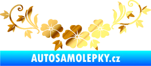 Samolepka Květina dekor 045 pravá ibišky chrom fólie zlatá zrcadlová
