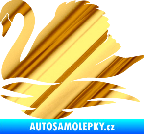 Samolepka Labuť 003 levá chrom fólie zlatá zrcadlová