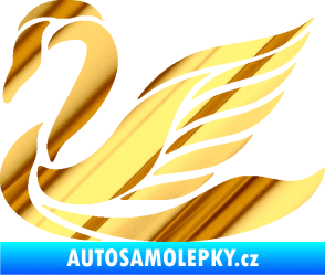 Samolepka Labuť 005 levá chrom fólie zlatá zrcadlová