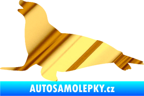 Samolepka Lachtan 002 levá chrom fólie zlatá zrcadlová