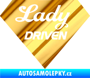 Samolepka Lady driven diamant chrom fólie zlatá zrcadlová