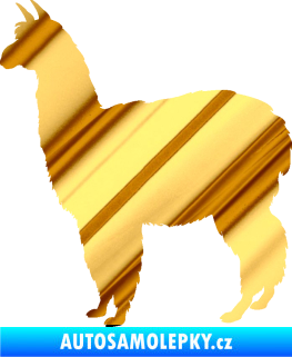 Samolepka Lama 002 levá alpaka chrom fólie zlatá zrcadlová