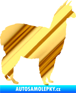 Samolepka Lama 002 pravá alpaka chrom fólie zlatá zrcadlová