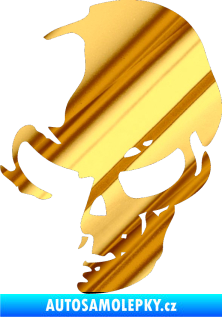 Samolepka Lebka 002 levá chrom fólie zlatá zrcadlová