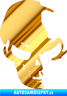 Samolepka Lebka 002 pravá chrom fólie zlatá zrcadlová