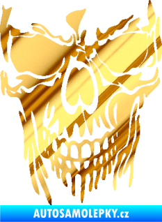 Samolepka Lebka 012 levá chrom fólie zlatá zrcadlová