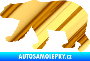 Samolepka Lední medvěd 002 levá chrom fólie zlatá zrcadlová