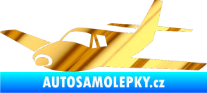 Samolepka Letadlo 001 levá chrom fólie zlatá zrcadlová