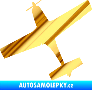 Samolepka Letadlo 003 levá chrom fólie zlatá zrcadlová