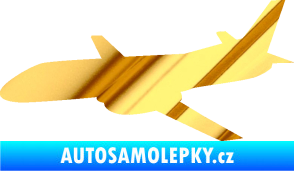 Samolepka Letadlo 004 levá chrom fólie zlatá zrcadlová
