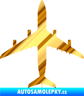 Samolepka Letadlo 005 chrom fólie zlatá zrcadlová