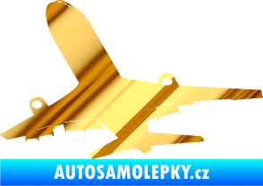 Samolepka Letadlo 007 levá chrom fólie zlatá zrcadlová