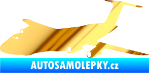 Samolepka Letadlo 008 levá chrom fólie zlatá zrcadlová