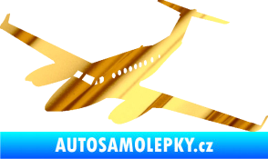 Samolepka Letadlo 010 levá chrom fólie zlatá zrcadlová