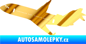 Samolepka Letadlo 013 levá chrom fólie zlatá zrcadlová