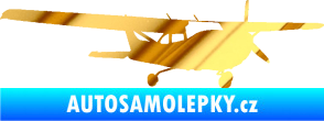 Samolepka Letadlo 014 pravá chrom fólie zlatá zrcadlová